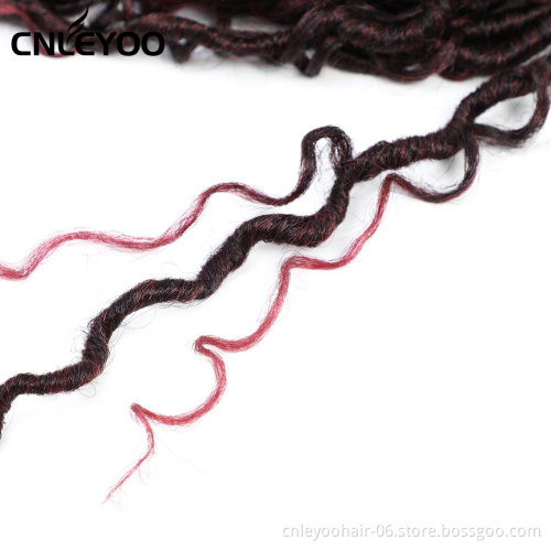 River Faux Locs Hair Red 18 Inch Factory Synthetic Goddess Faux Locs Crochet Braiding Hair Extension